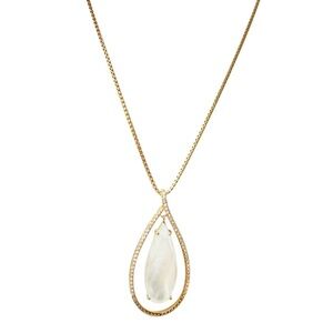 Judith Jack Gold Over Sterling Silver Necklace Gold Teardrop Pendant Necklace